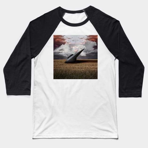 Retro Sci - fi. Crashed UFO Baseball T-Shirt by rolffimages